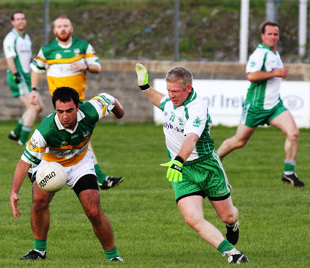 Action from the senior reserve division two match against Kilcar.