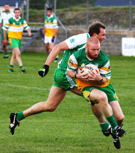 Action from the senior reserve division two match against Kilcar.