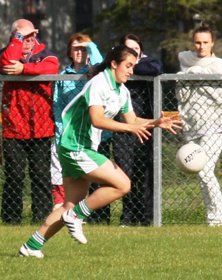 Action from the 2010 ladies intermediate championship final between Aodh Ruadh and Malin.