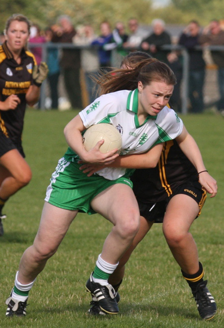 Action from the 2010 ladies intermediate championship final between Aodh Ruadh and Malin.