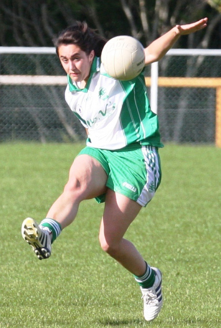 Action from the 2010 ladies intermediate championship final between Aodh Ruadh and Malin.