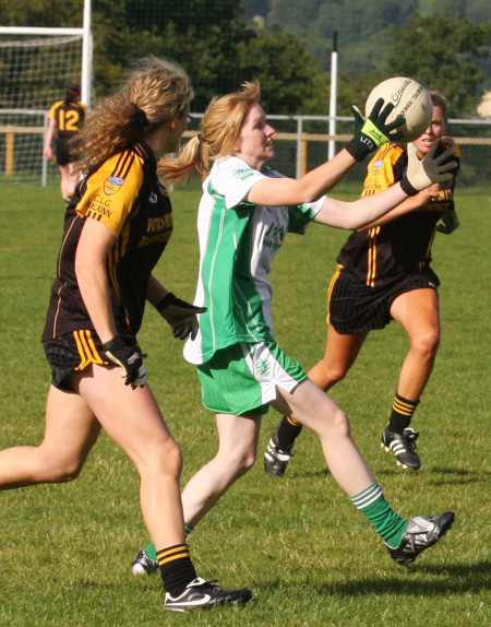 Action from the 2010 ladies intermediate championship final between Aodh Ruadh and Malin.