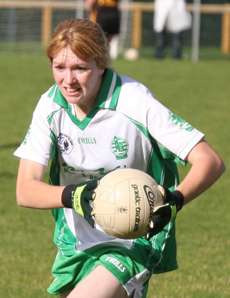 Action from the 2010 ladies intermediate championship final between Aodh Ruadh and Malin.