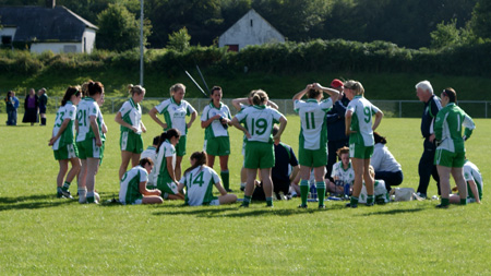 Action from the 2010 ladies intermediate championship final between Aodh Ruadh and Malin.