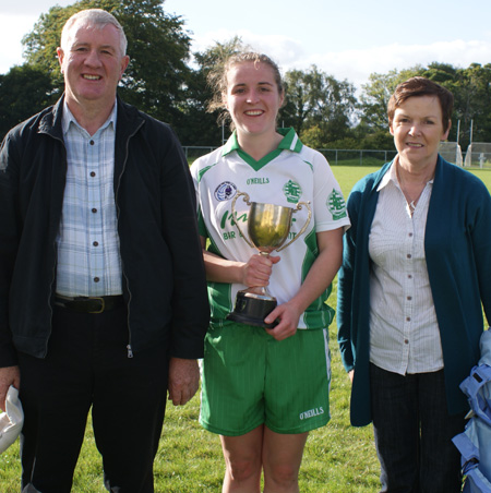 Action from the 2010 ladies intermediate championship final between Aodh Ruadh and Malin.