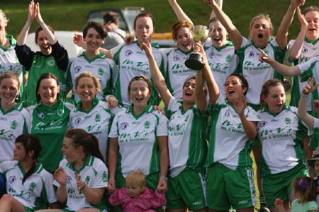 Action from the 2010 ladies intermediate championship final between Aodh Ruadh and Malin.