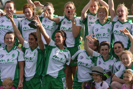 Action from the 2010 ladies intermediate championship final between Aodh Ruadh and Malin.