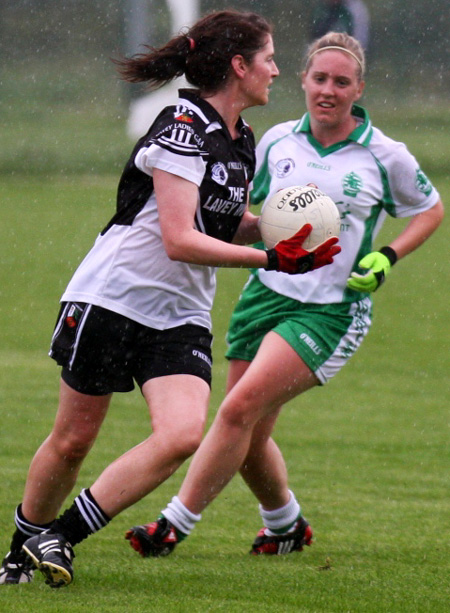 Action from the 2010 ladies intermediate championship final between Aodh Ruadh and Malin.