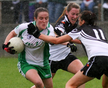 Action from the 2010 ladies intermediate championship final between Aodh Ruadh and Malin.