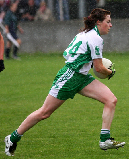 Action from the 2010 ladies intermediate championship final between Aodh Ruadh and Malin.