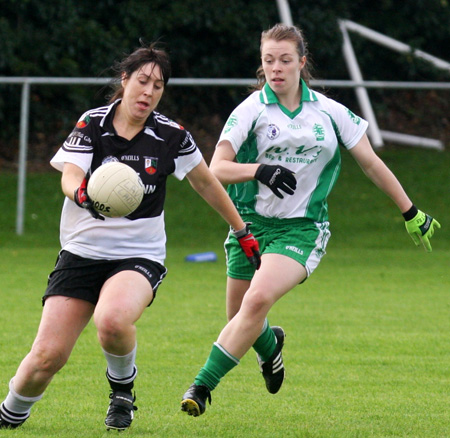 Action from the 2010 ladies intermediate championship final between Aodh Ruadh and Malin.