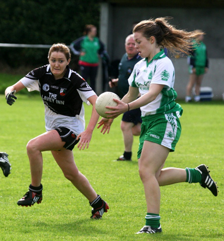 Action from the 2010 ladies intermediate championship final between Aodh Ruadh and Malin.