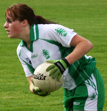 Action from the 2010 ladies intermediate championship final between Aodh Ruadh and Malin.