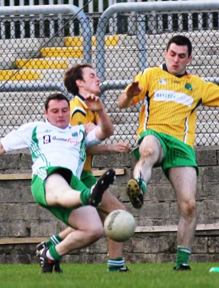 Action from the senior reserve division two match against MacCumhaill's.