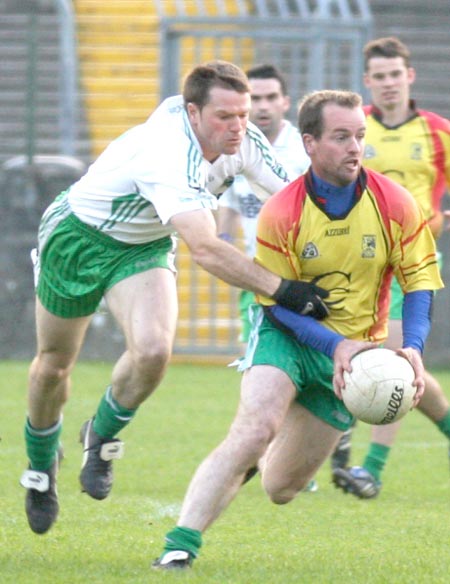 Action from the senior  division two match against MacCumhaill's.