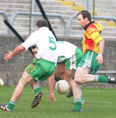 Action from the senior  division two match against MacCumhaill's.