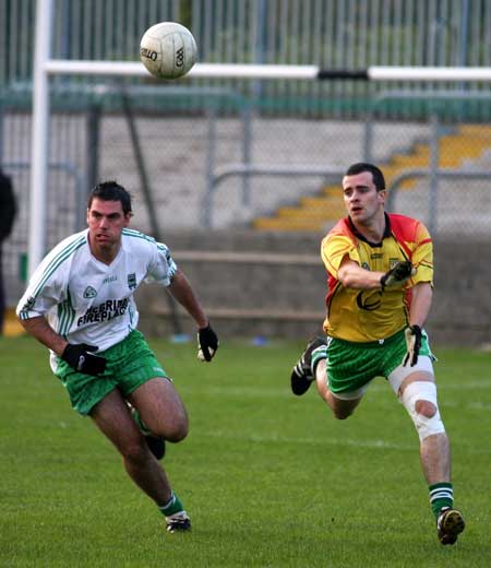 Action from the senior  division two match against MacCumhaill's.