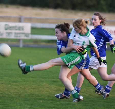 Action from the 2010 ladies intermediate league final between Aodh Ruadh and Glenties.