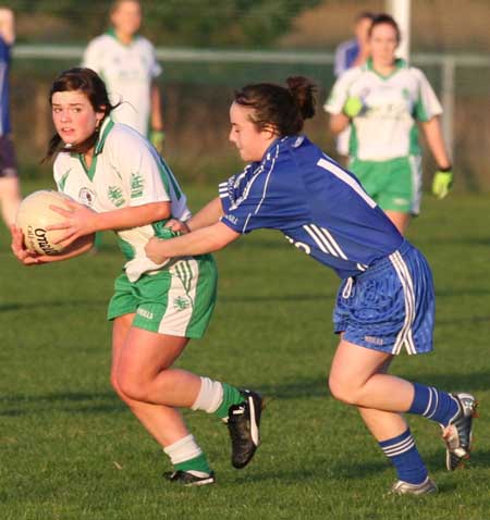 Action from the 2010 ladies intermediate league final between Aodh Ruadh and Glenties.