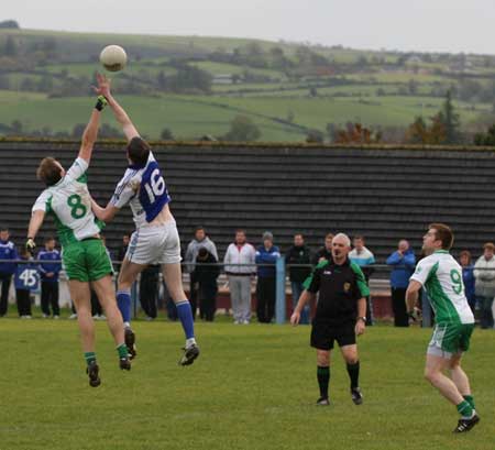 Action from the senior  division two match against MacCumhaill's.