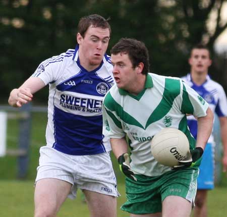 Action from the senior  division two match against MacCumhaill's.