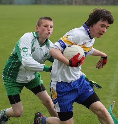 Action from the under 14 challenge between Aodh Ruadh and Errigal Ciaran.