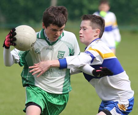 Action from the under 14 challenge between Aodh Ruadh and Errigal Ciaran.