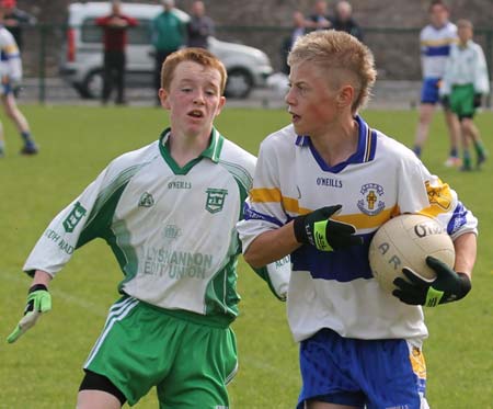 Action from the under 14 challenge between Aodh Ruadh and Errigal Ciaran.