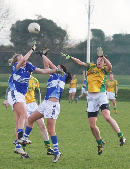 Action from the 2011 NFL division two clash between Donegal and Laois in Pirc Aoidh Ruaidh.