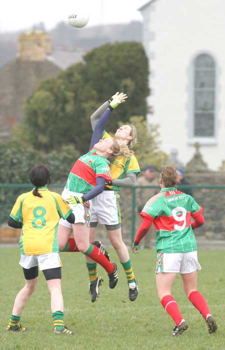 Action from the 2011 NFL division two clash between Donegal and Mayo in Father Tierney Park.