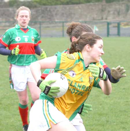 Action from the 2011 NFL division two clash between Donegal and Mayo in Father Tierney Park.