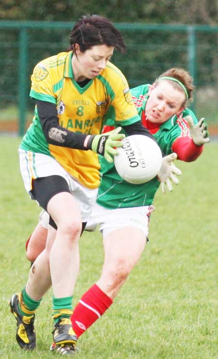 Action from the 2011 NFL division two clash between Donegal and Mayo in Father Tierney Park.