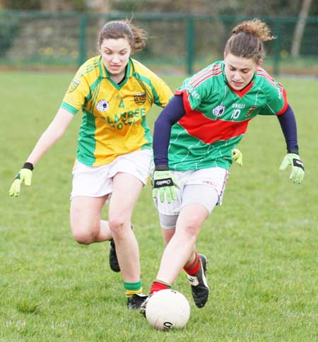 Action from the 2011 NFL division two clash between Donegal and Mayo in Father Tierney Park.