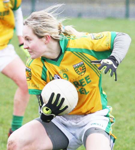 Action from the 2011 NFL division two clash between Donegal and Mayo in Father Tierney Park.