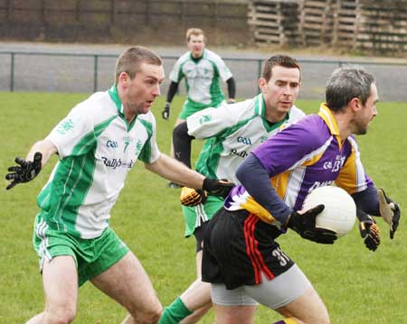 Action from the challenge game between Aodh Ruadh and Derrygonnelly Harps.