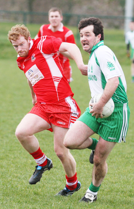 Action from the Saint Patrick's challenge game between Aodh Ruadh and Killybegs.