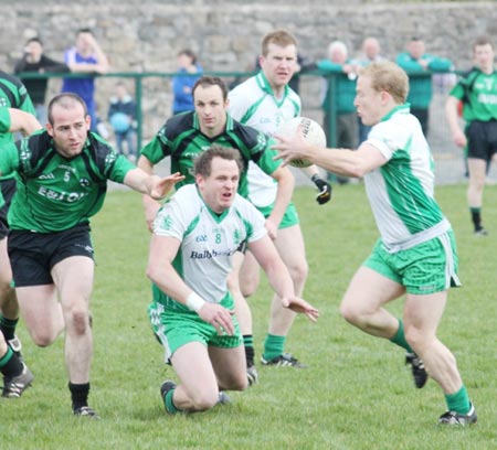 Action from the reserve senior division three match against Naomh Bríd.