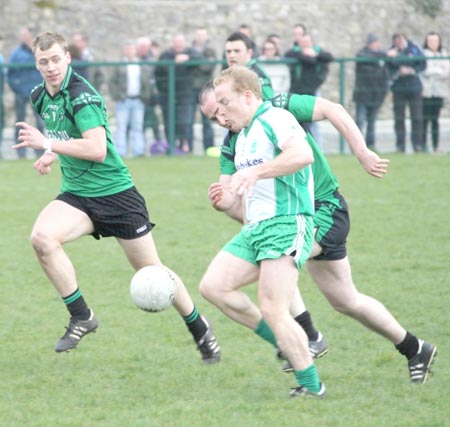 Action from the reserve senior division three match against Naomh Bríd.