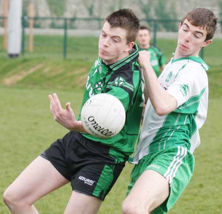 Action from the reserve senior division three match against Naomh Bríd.