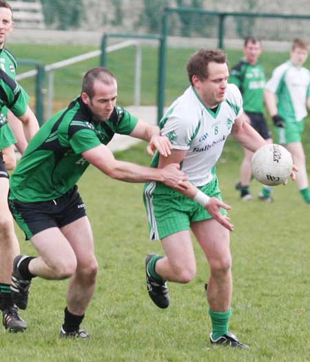 Action from the reserve senior division three match against Naomh Bríd.