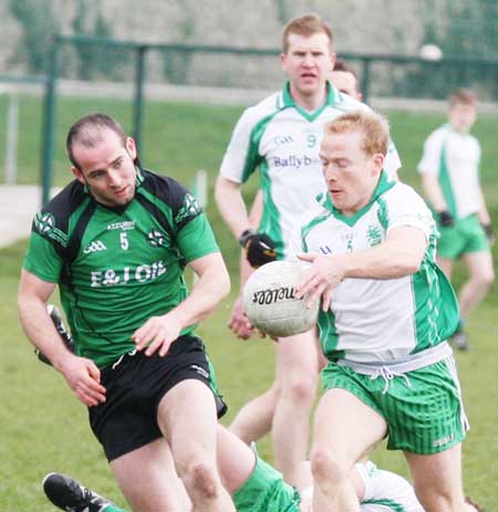 Action from the reserve senior division three match against Naomh Bríd.