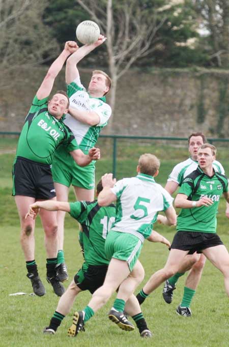 Action from the reserve senior division three match against Naomh Bríd.