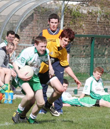 Action from the under 16 league clash between Aodh Ruadh and Bundoran.