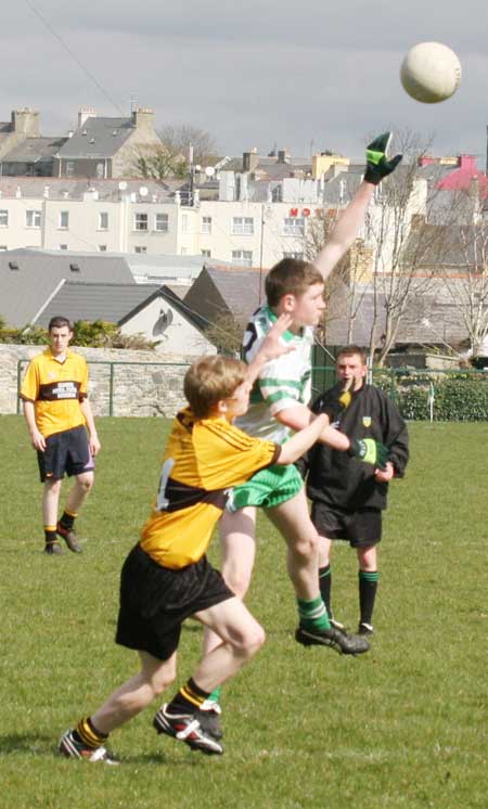 Action from the under 16 league clash between Aodh Ruadh and Bundoran.