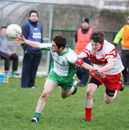 Action from the minor league clash between Aodh Ruadh and Saint John's.