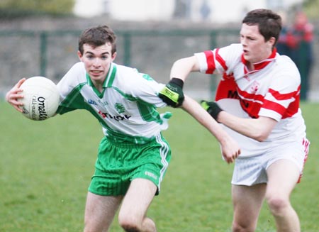 Action from the minor league clash between Aodh Ruadh and Saint John's.