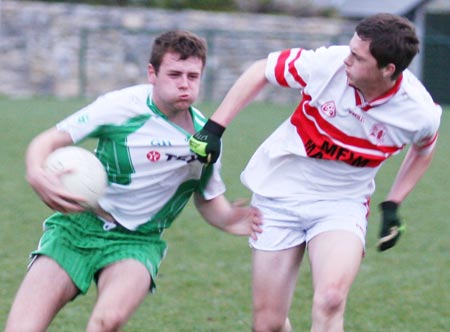 Action from the minor league clash between Aodh Ruadh and Saint John's.