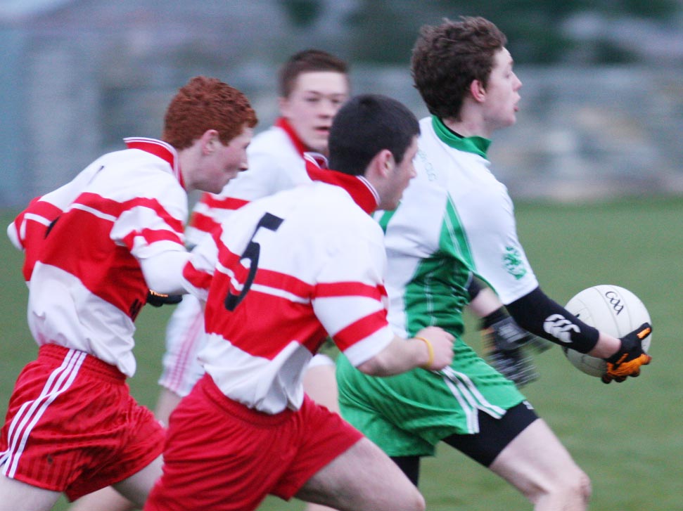 Action from the minor league clash between Aodh Ruadh and Saint John's.