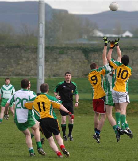 Action from the reserve senior division three match against Downings.