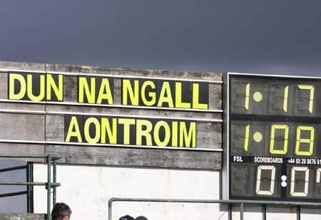 Action from the NFL fixture between Antrim and Donegal.